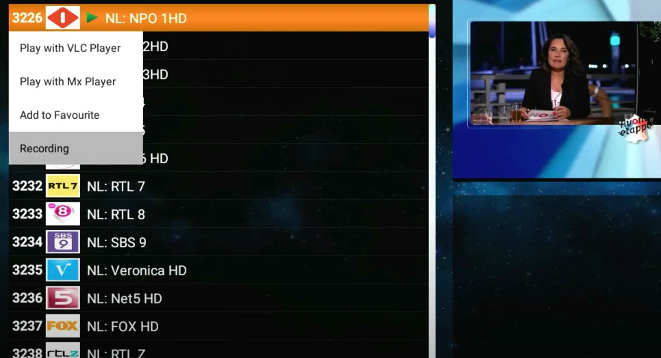 Content to record IPTV